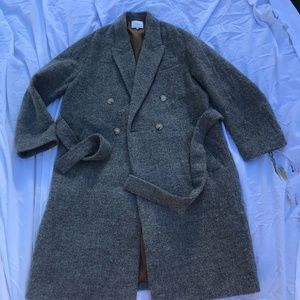 Vince Grey Pebbled Wool Coat